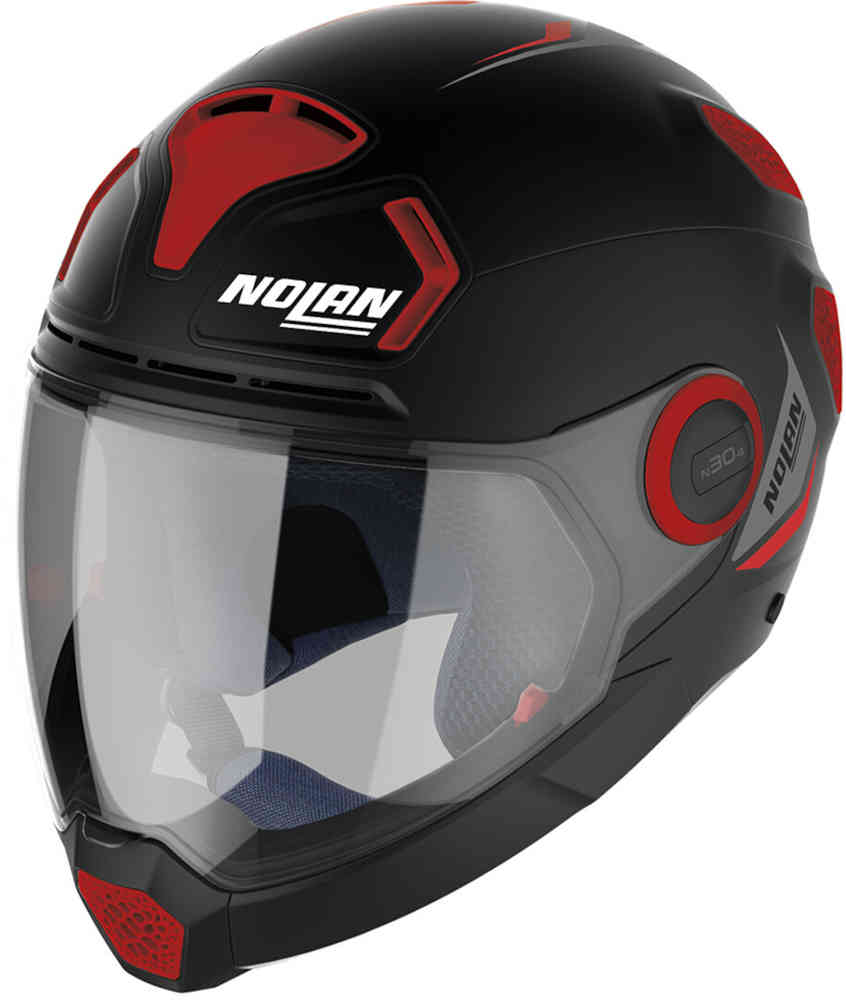 Начальный шлем N30-4 VP Nolan, черный матовый/красный