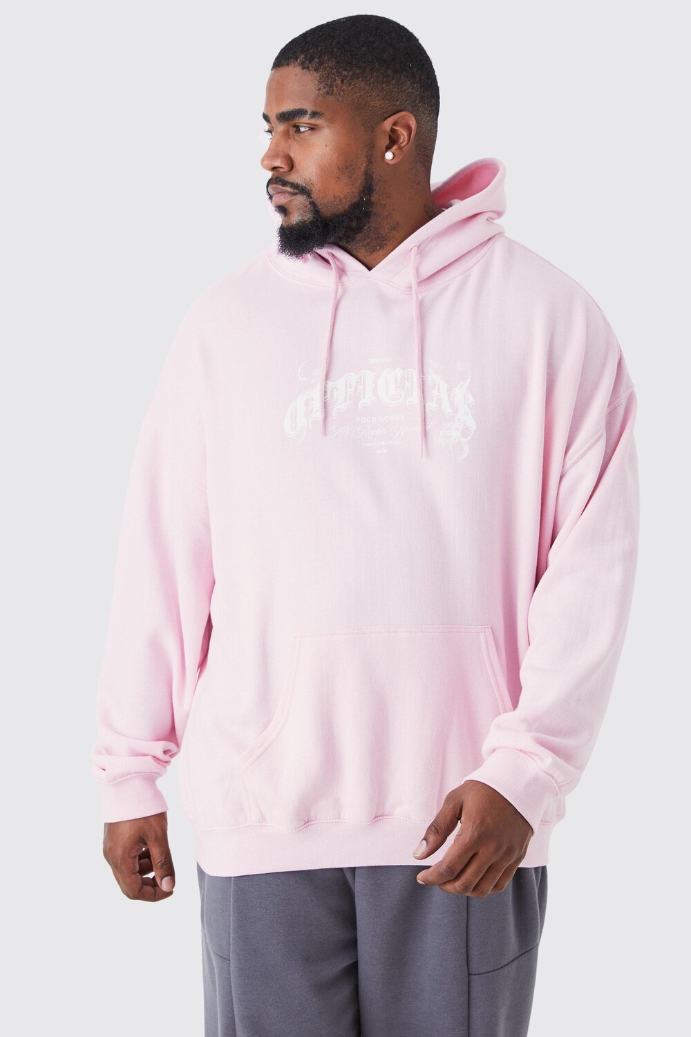 

Толстовка с графикой plus ofcl Boohoo, розовый