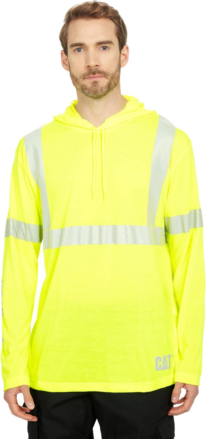 

Толстовка Ansi Hi-Vis UPF Hooded Banner Tee Caterpillar, цвет Hi-Vis Yellow