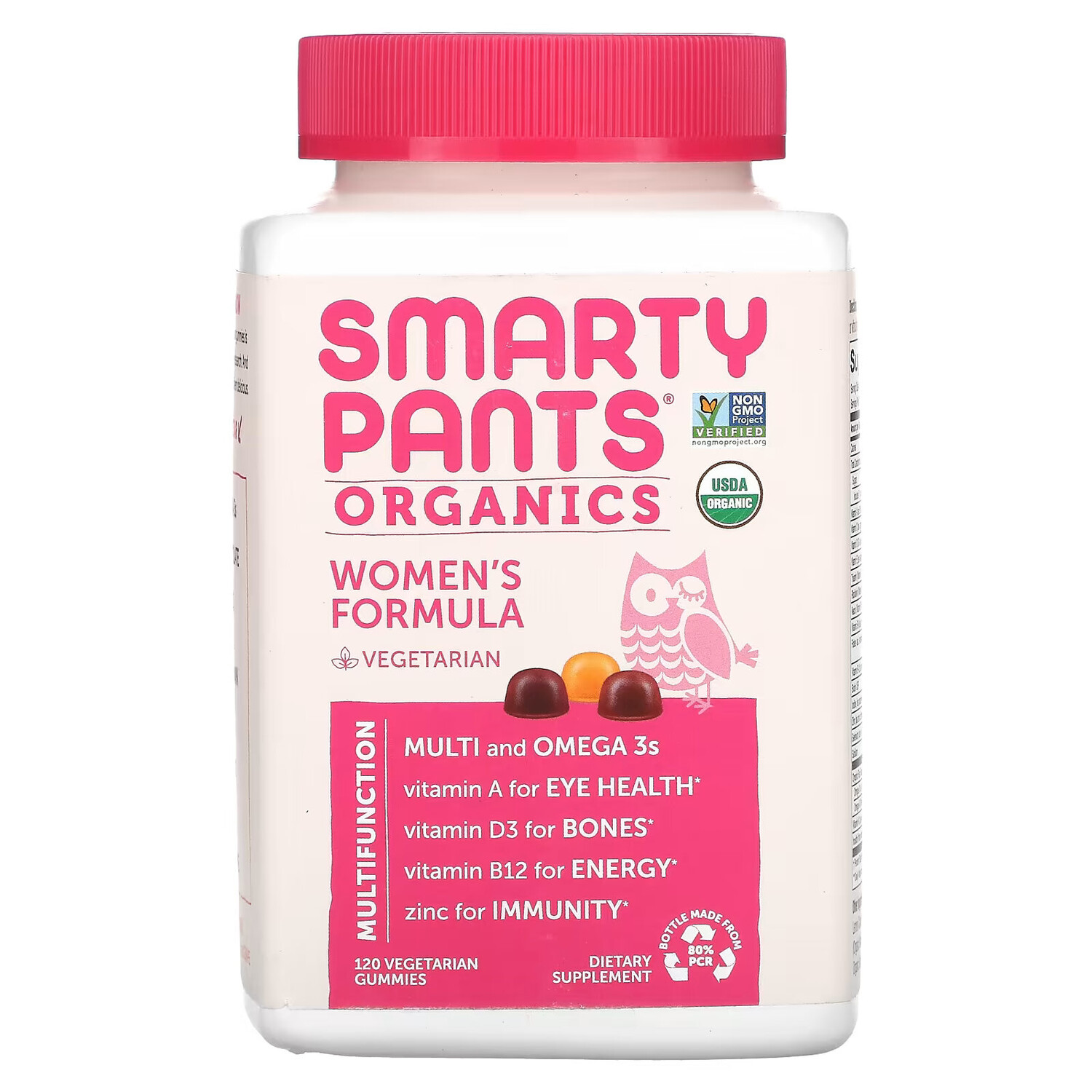 

SmartyPants, Organics, Complete, комплекс для женщин, малина, лимон, лайм и виноград, 120 вегетарианских жевательных конфет