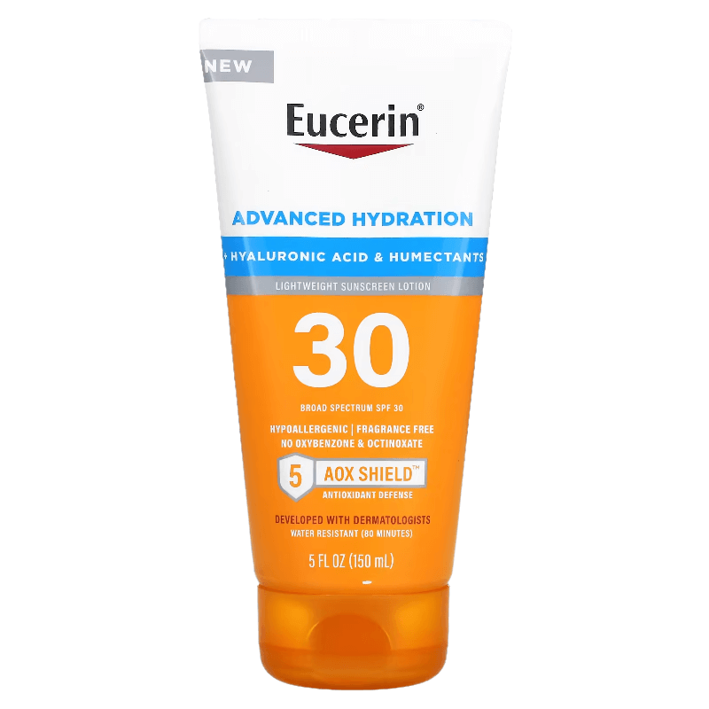 Солнцезащитный лосьон Eucerin Advanced Hydration SPF 30, 150 мл солнцезащитный лосьон для лица eucerin spf 30 118 мл