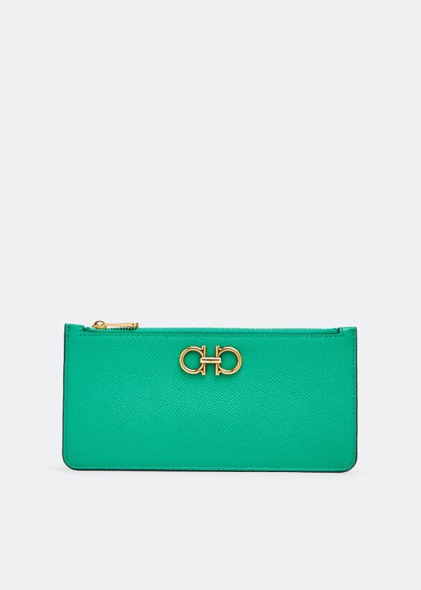 

Картхолдер FERRAGAMO Gancini credit card holder, зеленый