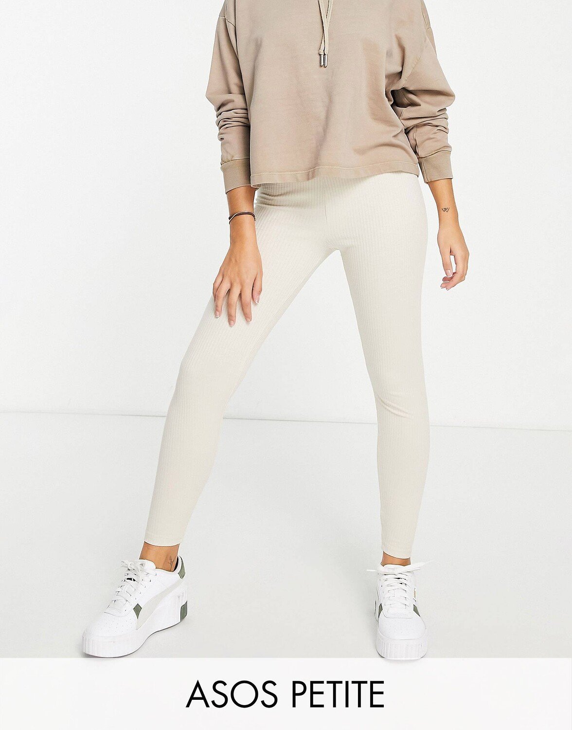 

Леггинсы в рубчик с камнем ASOS DESIGN Petite, Серый