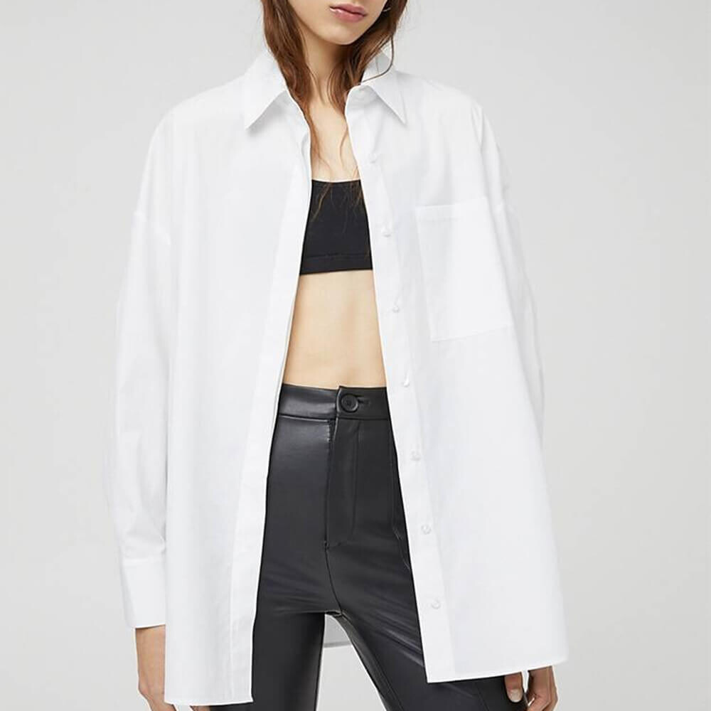

Топ Pull&Bear Poplin, белый