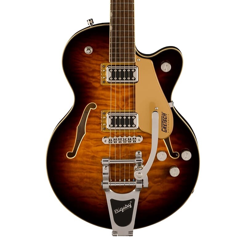 

Gretsch G5655T-QM Electromatic Center Block Jr. Стеганый клен с одинарной насечкой - сладкий чай G5655T-QM Electromatic Center Block Jr. Single-Cut - Sweet Tea