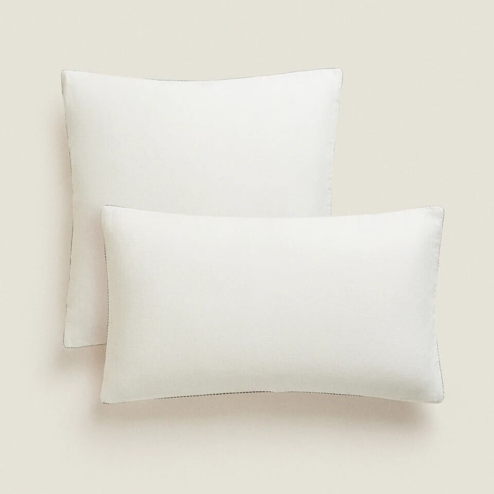 

Чехол на подушку Zara Home With Topstitching, белый