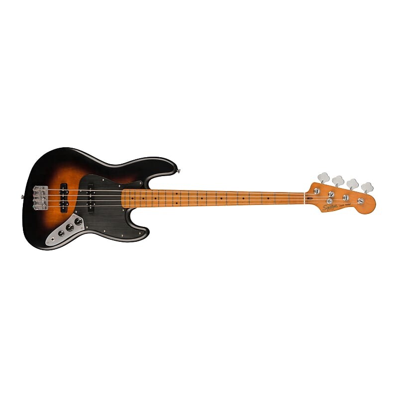 

4-струнная бас-гитара Fender 40th Anniversary Jazz Bass, винтажное издание с кленовым грифом в форме буквы C и 20 ладами (атласная широкая двухцветная солнечная вспышка)