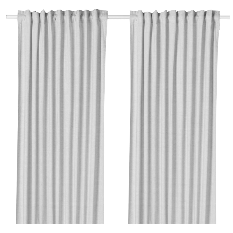 Шторы Ikea Hannalill 2 шт, серый шторы блокирующие свет ikea birtna 2 шт серый