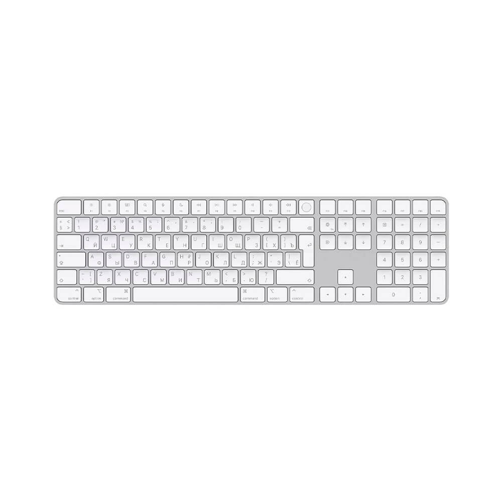 Клавиатура беспроводная Apple Magic Keyboard c Touch ID и цифровой панелью, US English, белые клавиши - фото