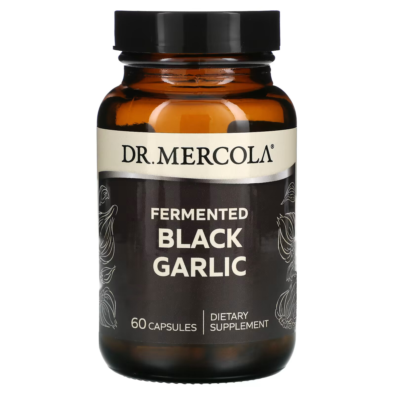 Dr. Mercola, ферментированный черный чеснок, 60 капсул dr mercola ферментированный имбирь 60 капсул