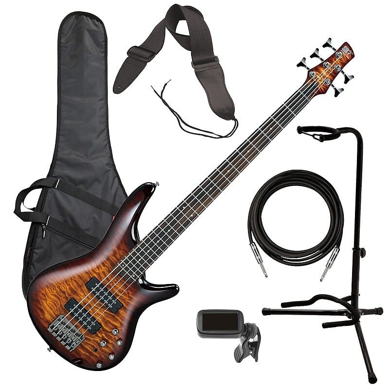 

Ibanez SR405EQM 5-струнная бас-гитара - Dragon Eye Burst BASS ESSENTIALS BUNDLE SR405EQM DEB