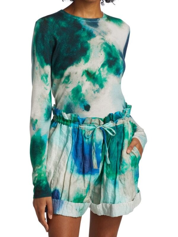 

Шорты из мятой ткани с эффектом памяти Jason Wu Collection Green multi