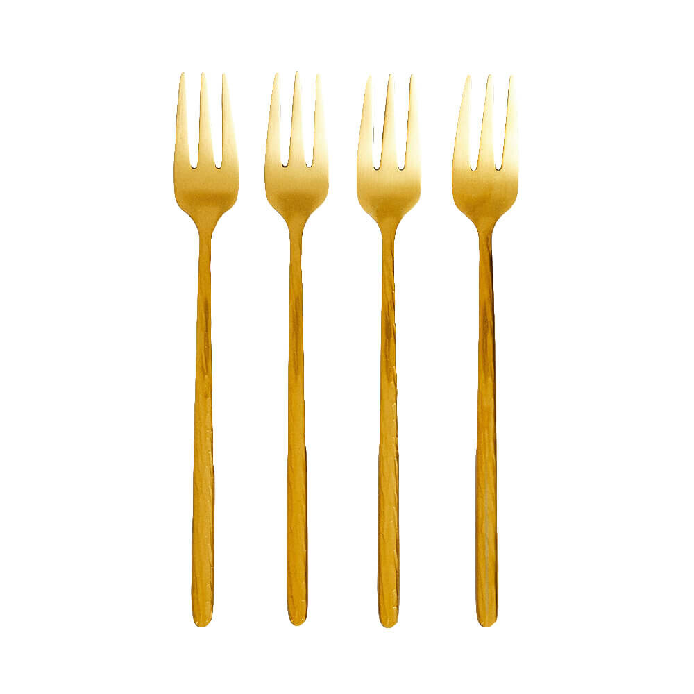 

Набор вилок для завтрака Zara Home with Hammered Handle, 4 предмета, золотой