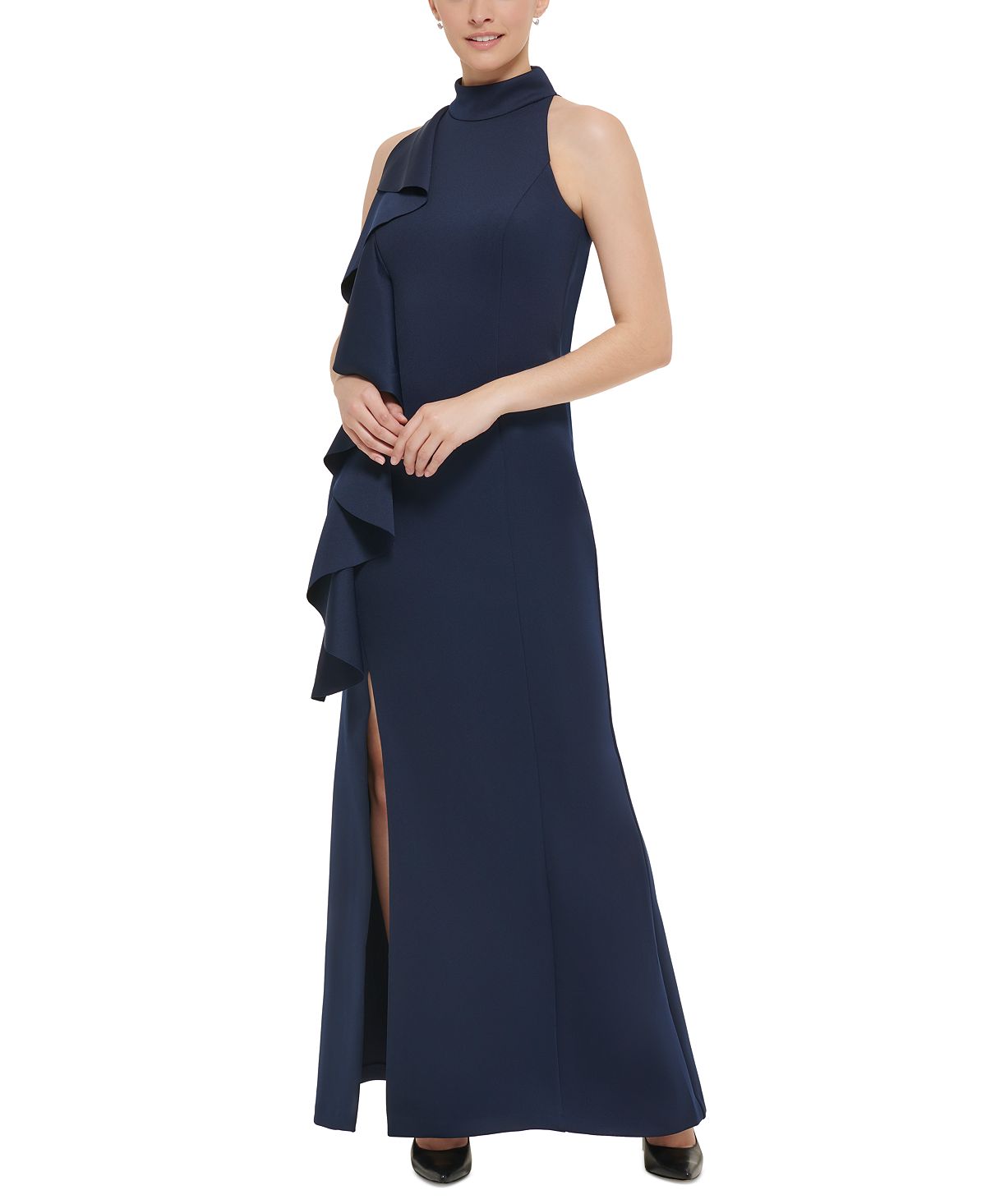 Женское платье с воротником-стойкой и оборками Jessica Howard, синий ховард джереми
