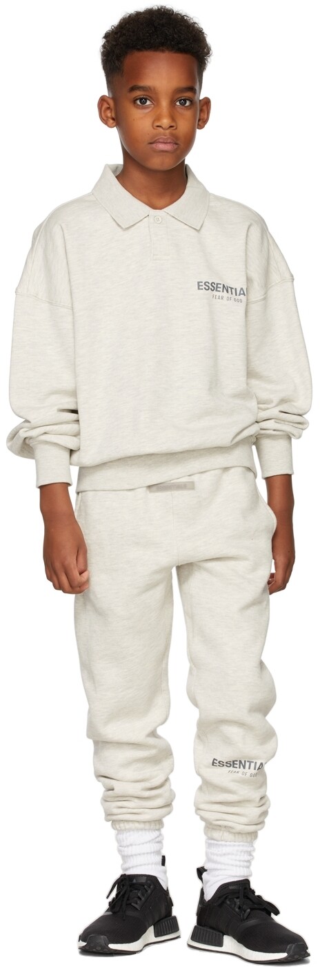 

Детская футболка-поло Off-White из френч терри с длинными рукавами Essentials