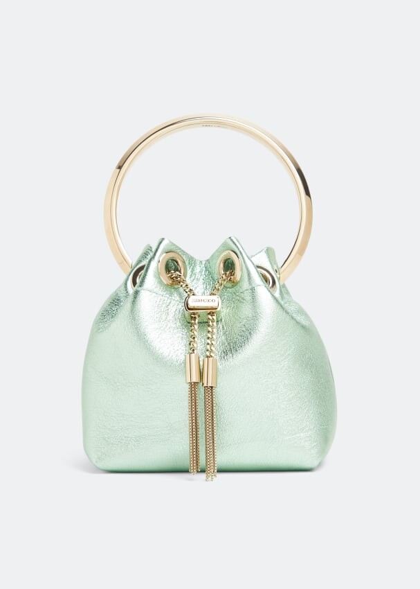 

Сумка JIMMY CHOO Micro Bon Bon bucket bag, зеленый