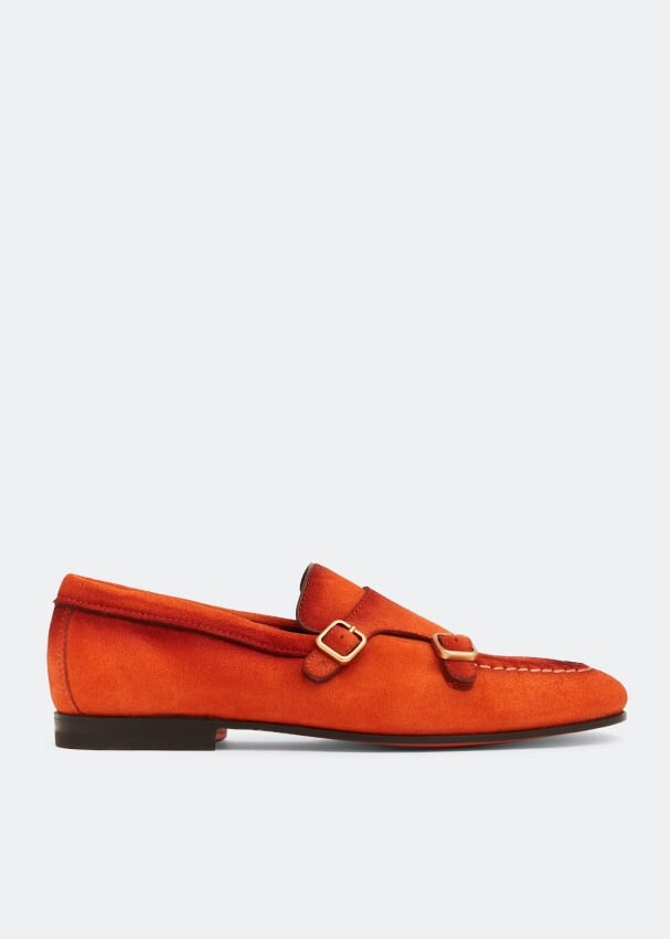 

Лоферы SANTONI Dong monk strap loafers, оранжевый