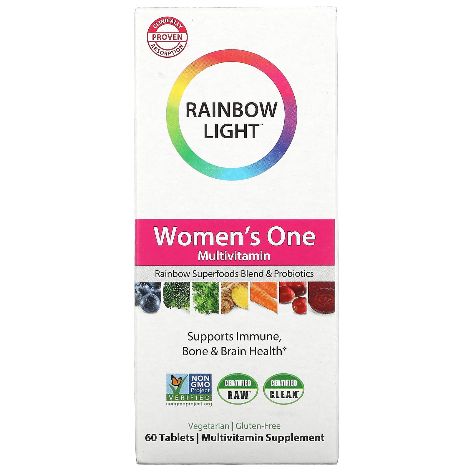 Мультивитамины Rainbow Light, 60 таблеток мультивитамины one для женщин 150 таблеток rainbow light