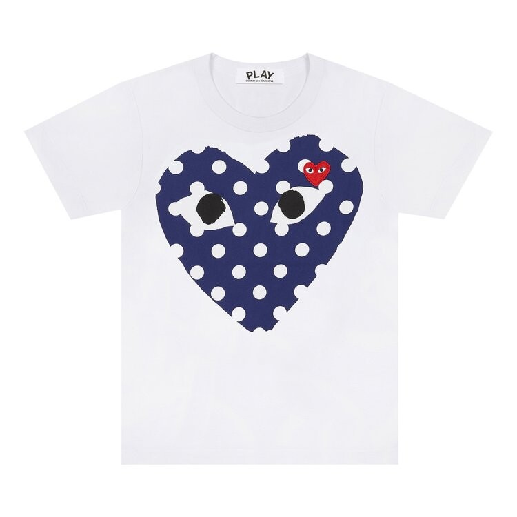 

Футболка Comme des Garçons PLAY Polka Dot Big Heart T-Shirt White, белый