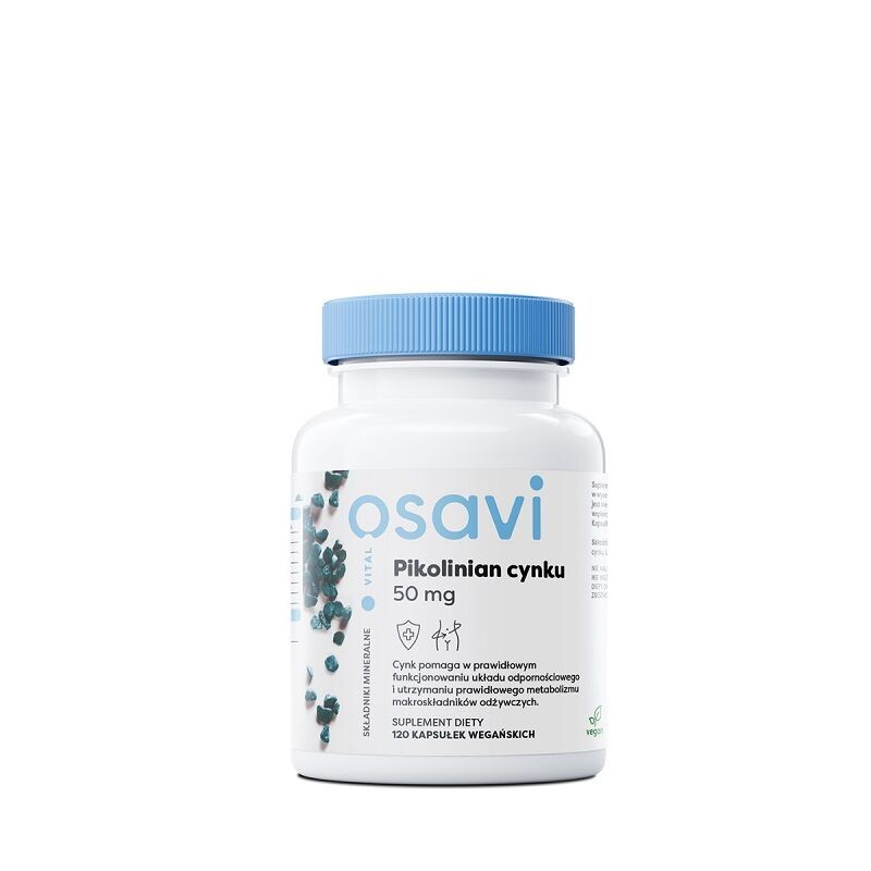 Osavi Pikolinian Cynku 50 mg цинк в капсулах, 120 шт. osavi potas 300 mg калий в капсулах 180 шт