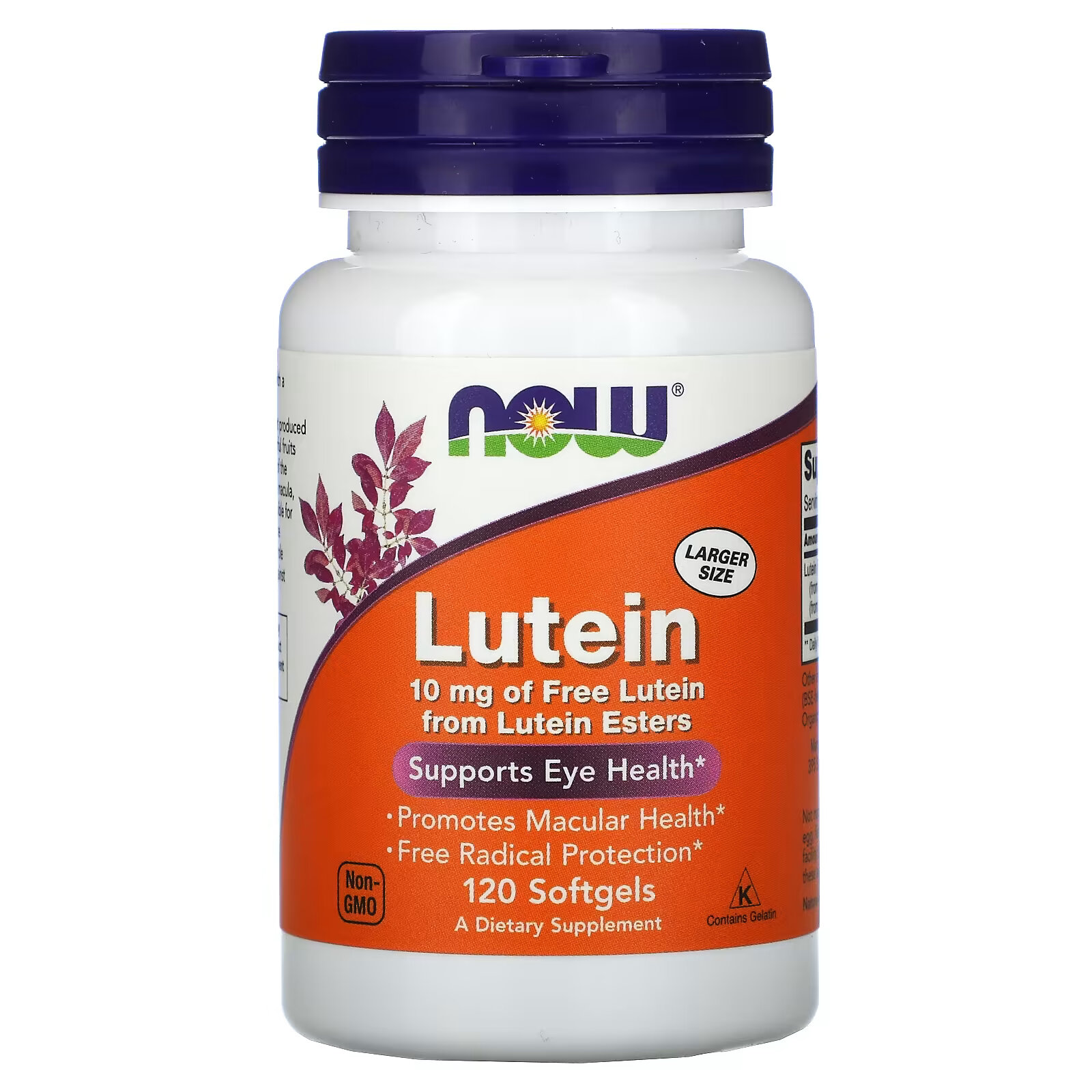Лютеин NOW Foods 10 мг, 120 капсул цена и фото