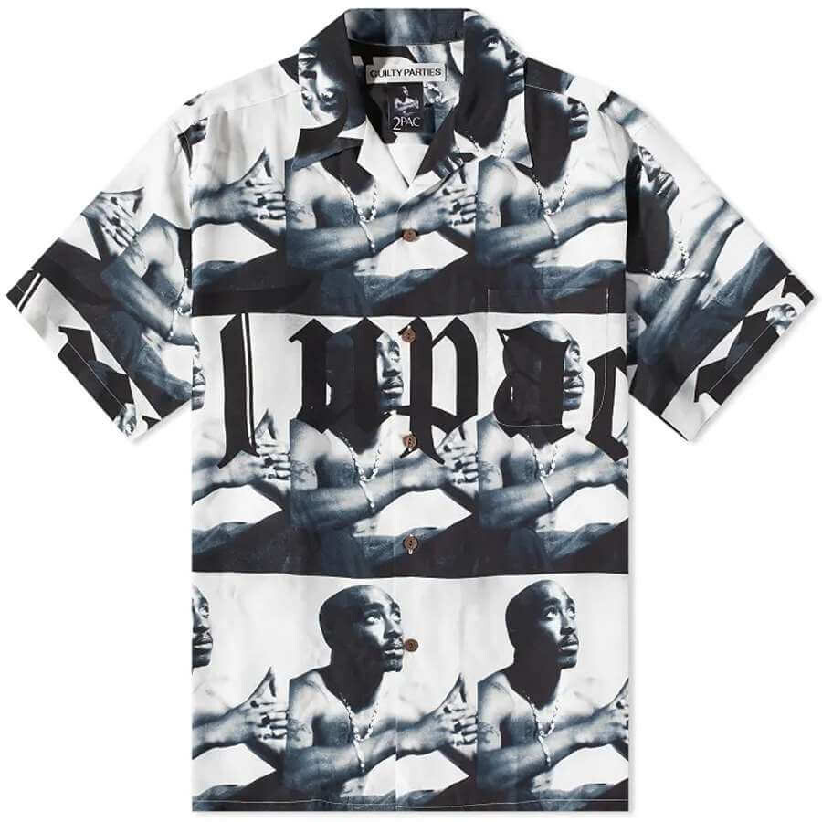 

Рубашка Wacko Maria Tupac Short Sleeve Type 2 Hawaiian, белый