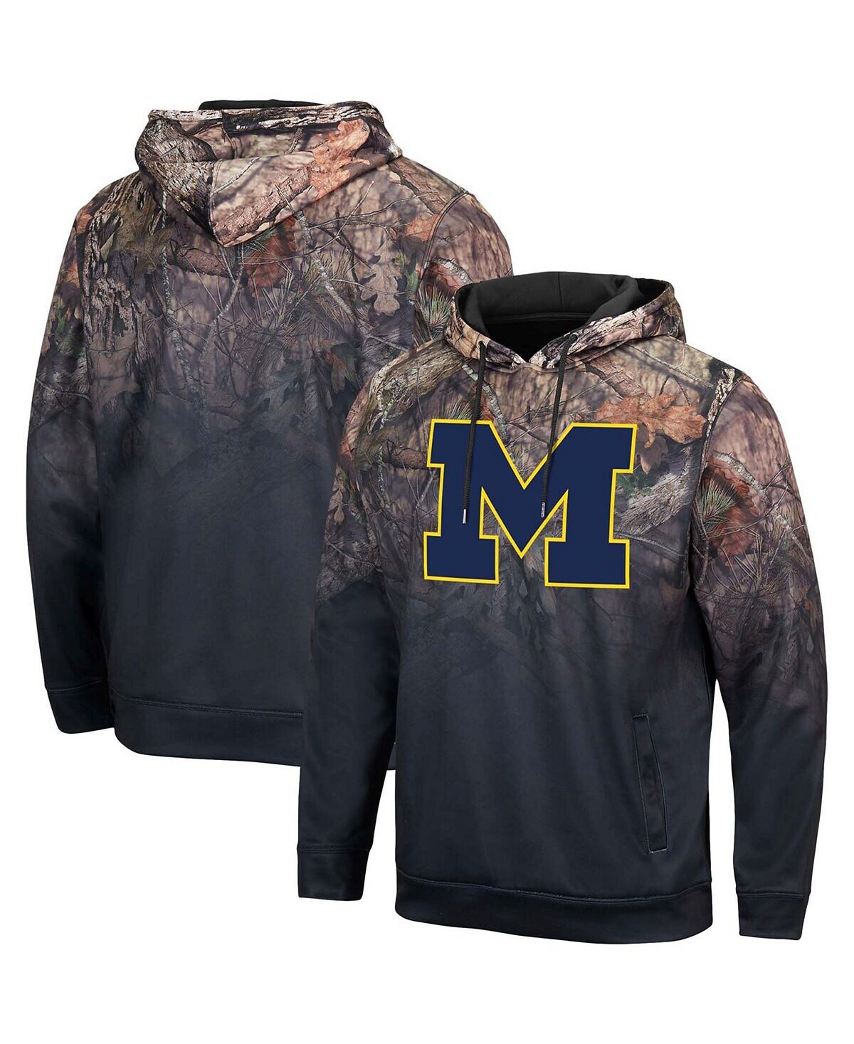 

Мужская черная толстовка с капюшоном michigan wolverines mossy oak pullover Colosseum, черный