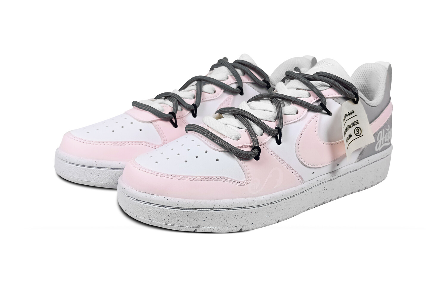 

Кроссовки Nike Court Borough Skateboarding Shoes Women's Low-top Pink/Gray, розовый