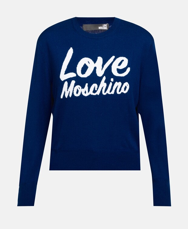 

Шерстяной джемпер Love Moschino, синий