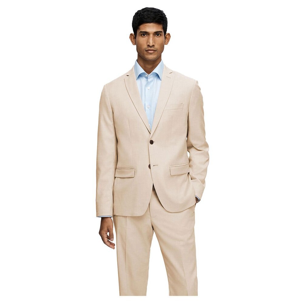 

Блейзер Selected Cedric Structure Slim Fit, бежевый