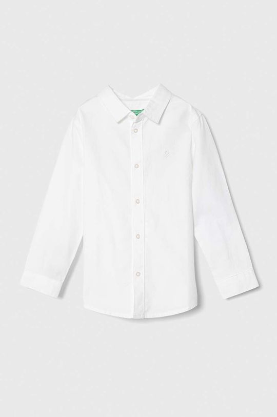 United Colors of Benetton Детская хлопковая рубашка, белый
