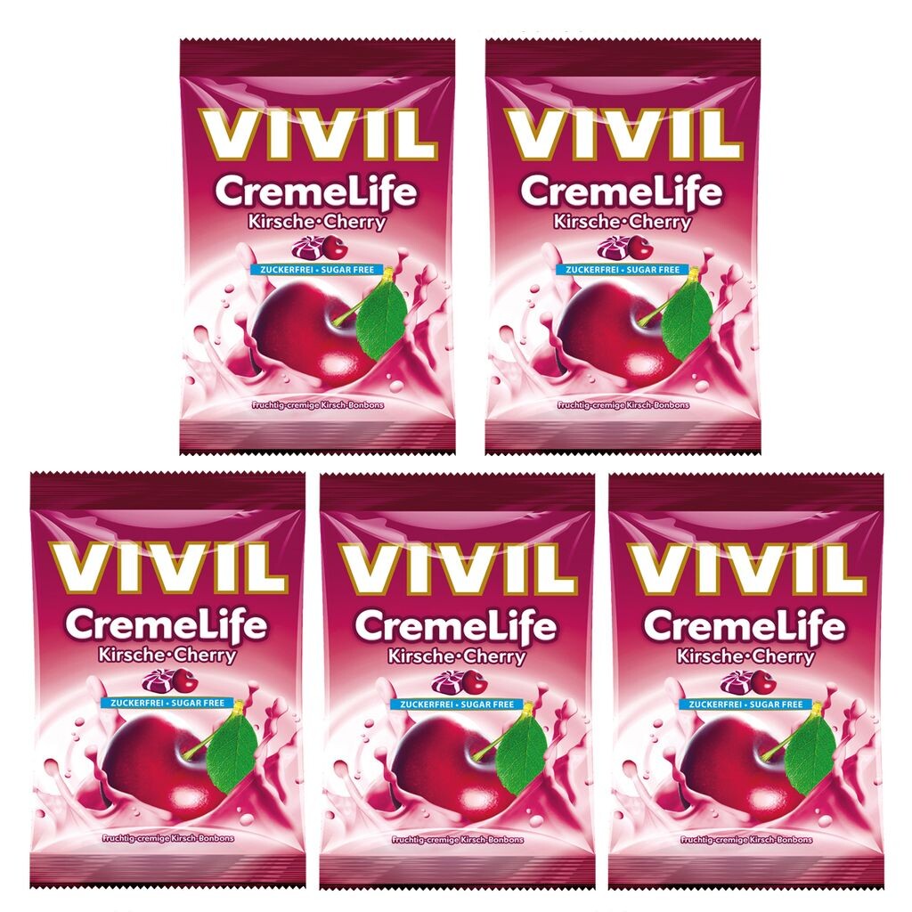

Vivil Creme Life леденцы с вишней без сахара 110г, 5 шт.