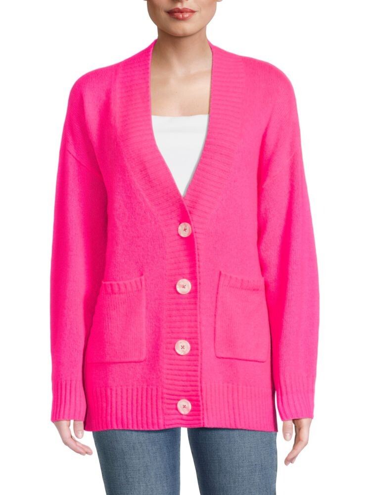 

Кашемировый кардиган с заниженными плечами Filoro, цвет Neon Pink
