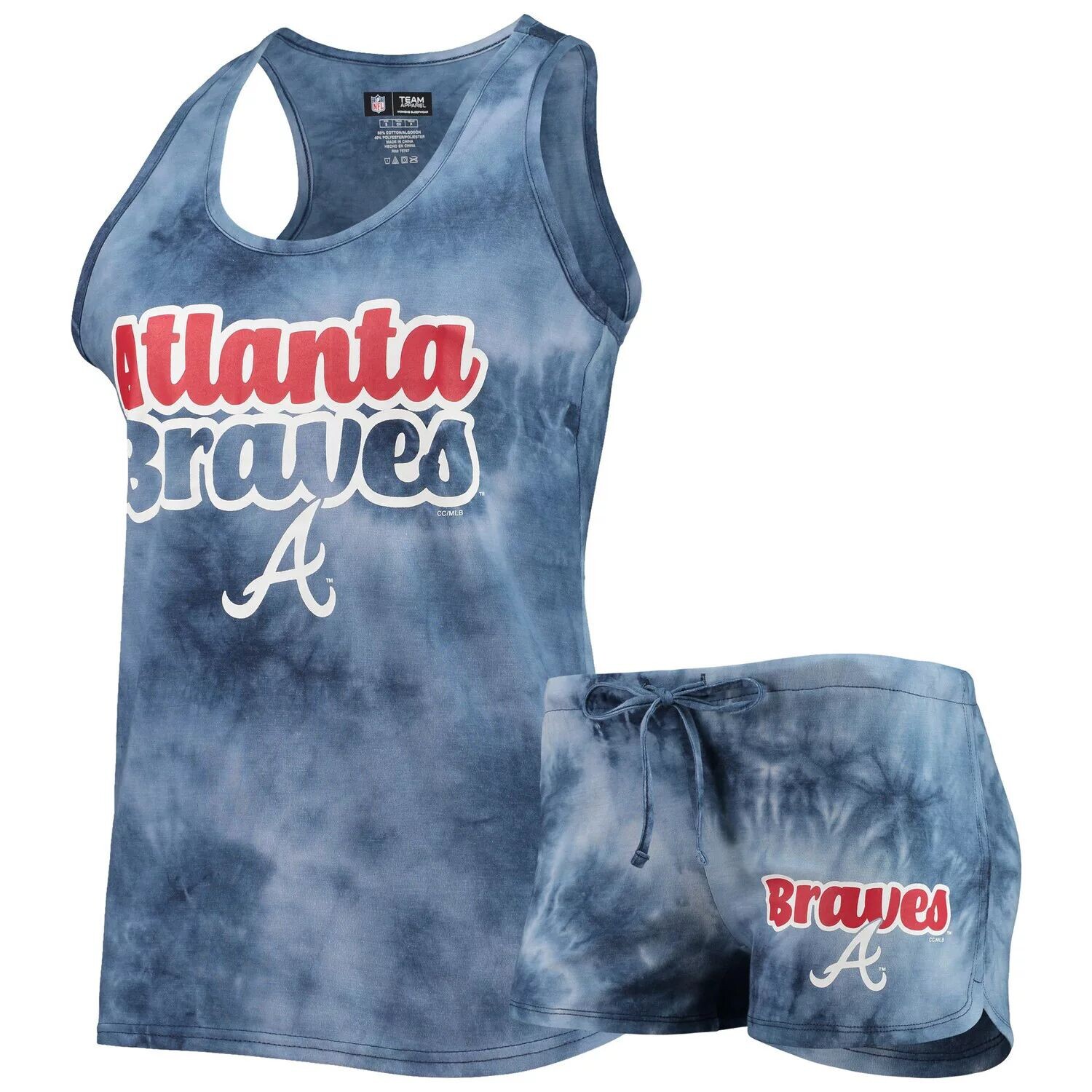 

Женский комплект из топа и шорт темно-синего цвета Atlanta Braves Billboard Racerback от Concepts Sport