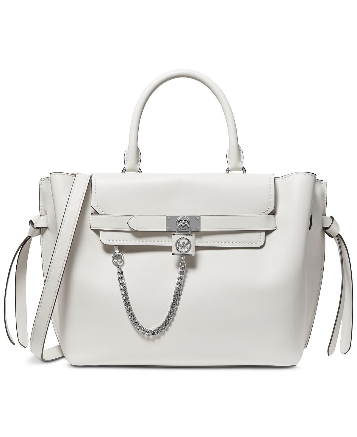 

Большая кожаная сумка-портфель Hamilton Legacy с ремнем Michael Kors, белый