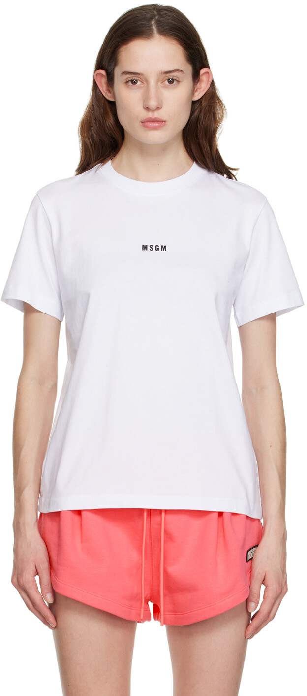 

Белая футболка с круглым вырезом MSGM, Белый