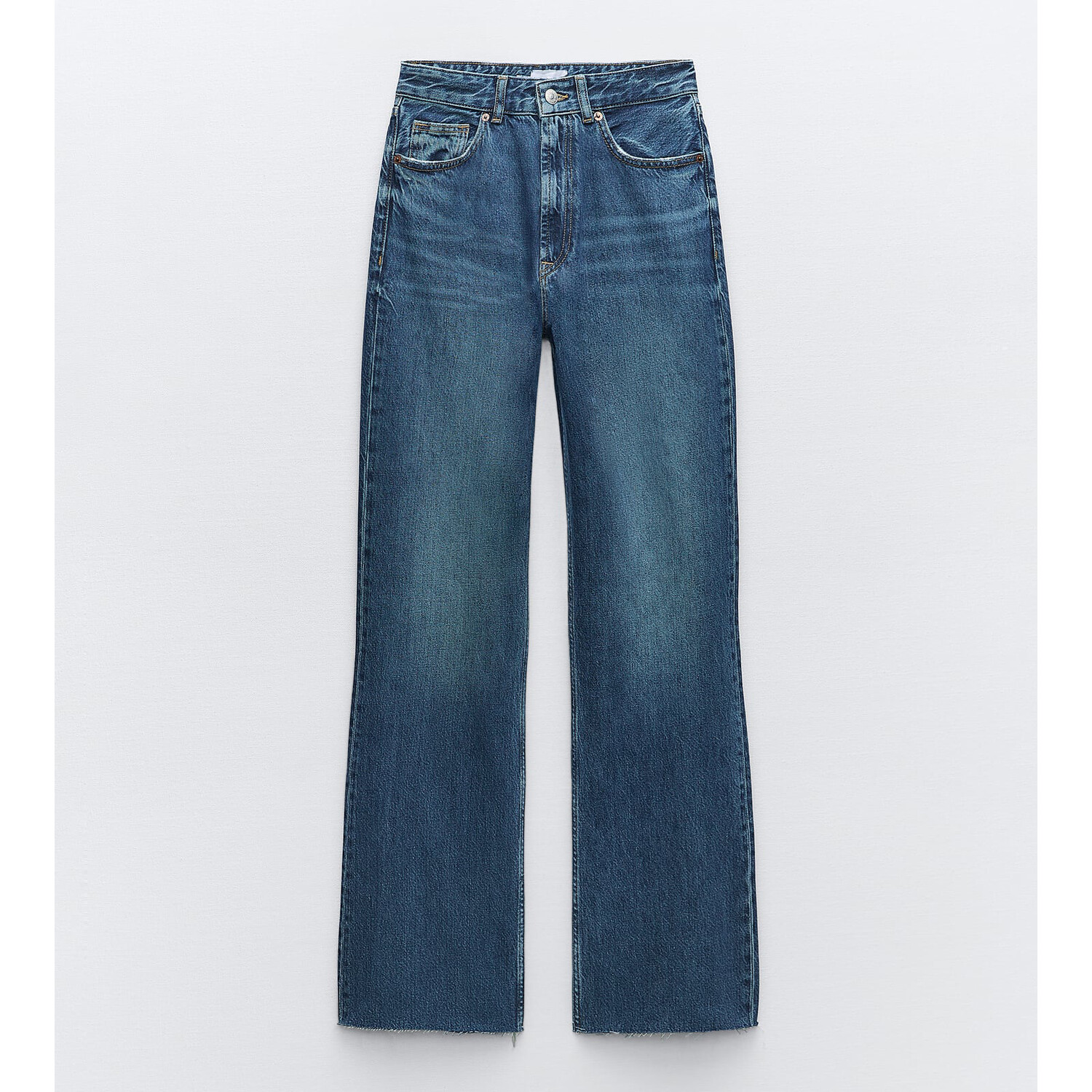 

Джинсы Zara TRF High-rise Wide-leg, темно-синий