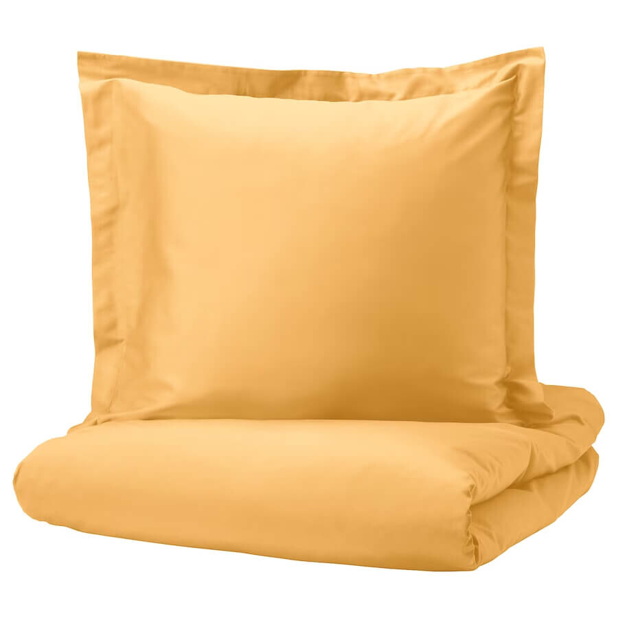 

Комплект постельного белья Ikea Luktjasmin, 2 предмета, 140x200/80x80 см, желтый