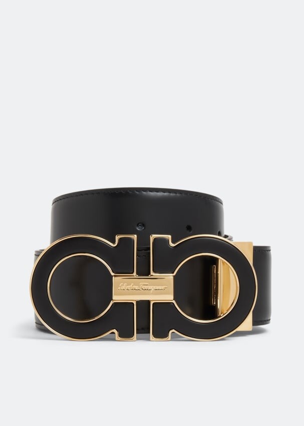 

Ремень FERRAGAMO Reversible Gancini belt, черный