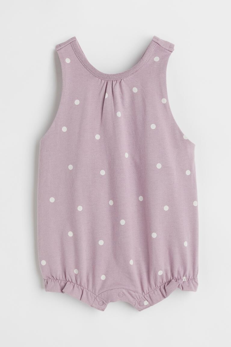 

Хлопковый комбинезон с рисунком H&M, фиолетовый/горошек