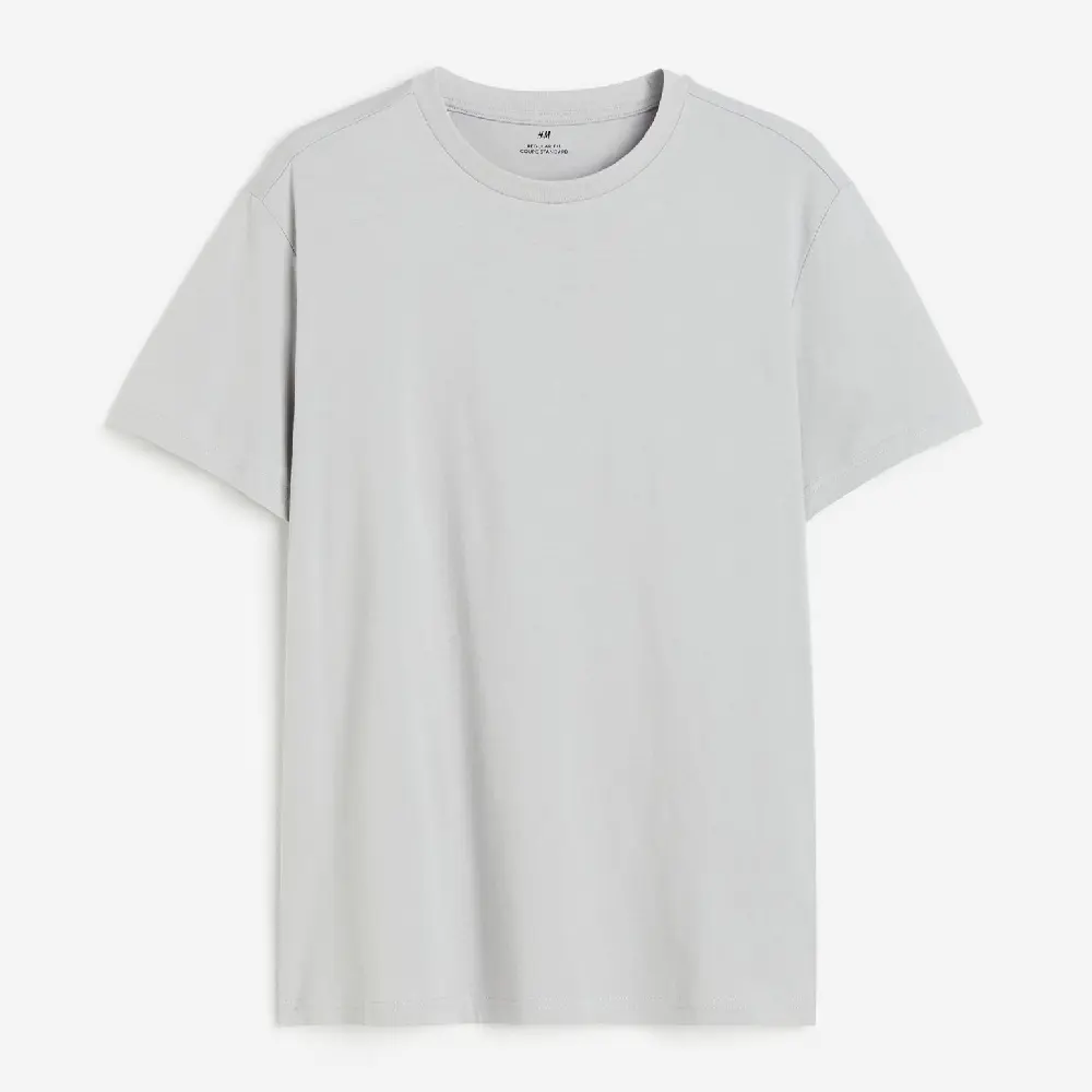 

Футболка H&M Regular Fit Crew-neck, светло-серый