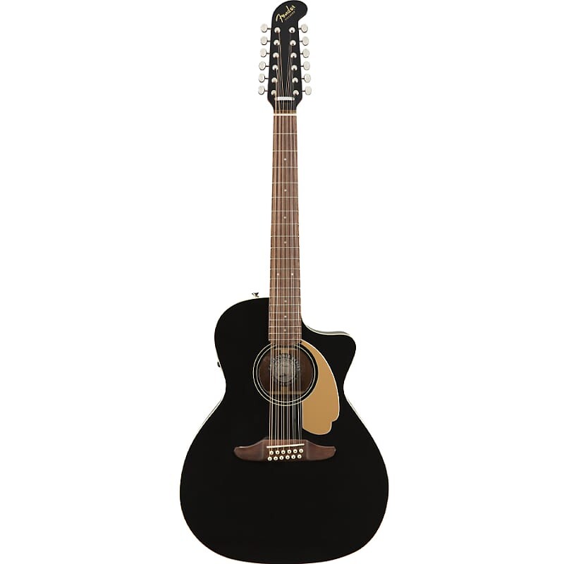 

Fender Villager 12-струнная электроакустическая гитара с чехлом - черный Villager 12-String - Black