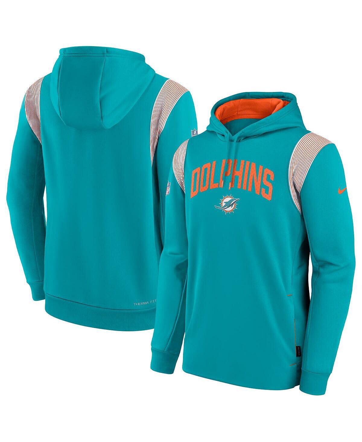 

Мужская толстовка с капюшоном aqua miami dolphins sideline athletic stack performance Nike