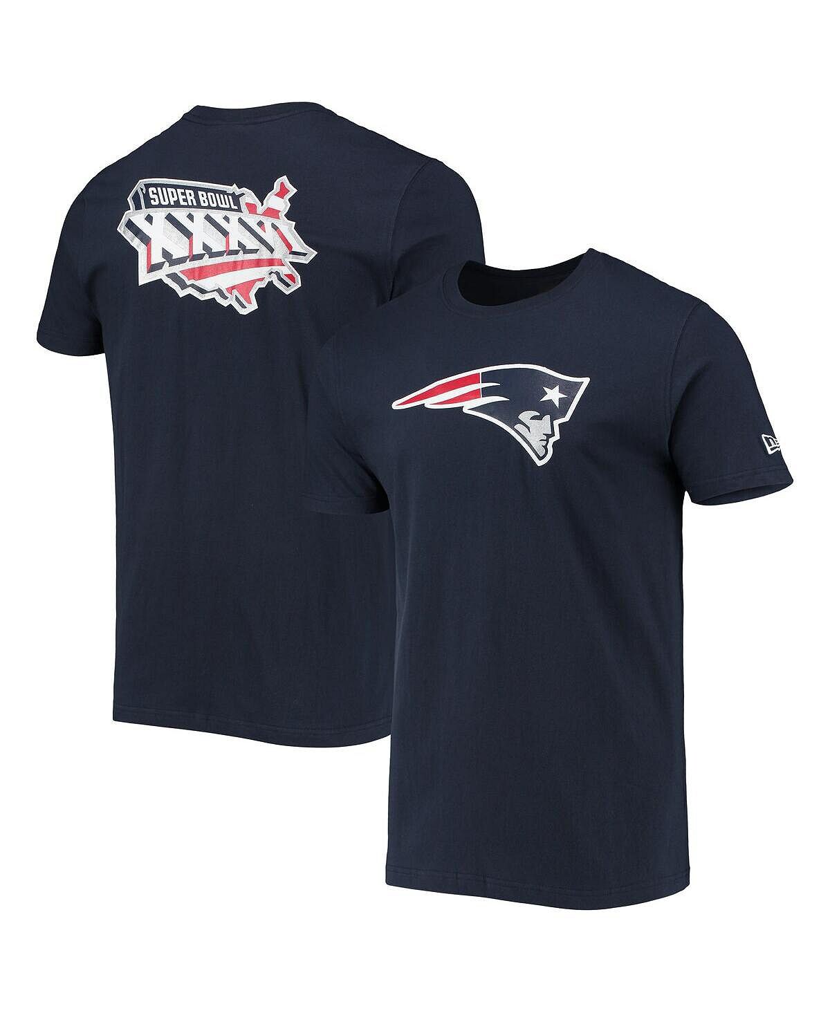 

Мужская темно-синяя футболка new england patriots patch up collection super bowl xxxvi New Era, синий