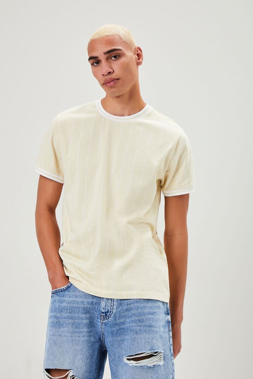 

Футболка Ringer в тонкую полоску Forever 21, хаки
