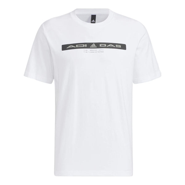 Футболка Adidas TH Refbar Tee Alphabet Pattern Printing Sports Short Sleeve White, Белый
