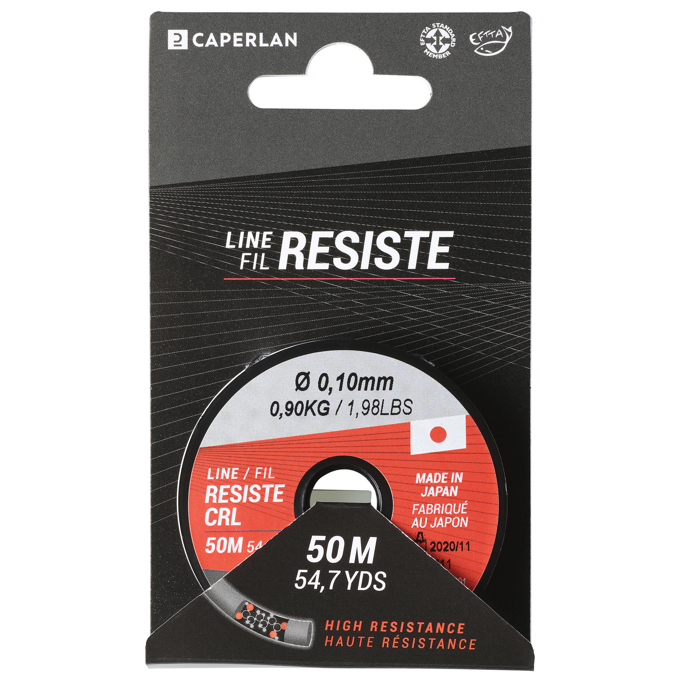 Основная леска Monofilament Line Resist 50 м 0,1 мм CAPERLAN - фото