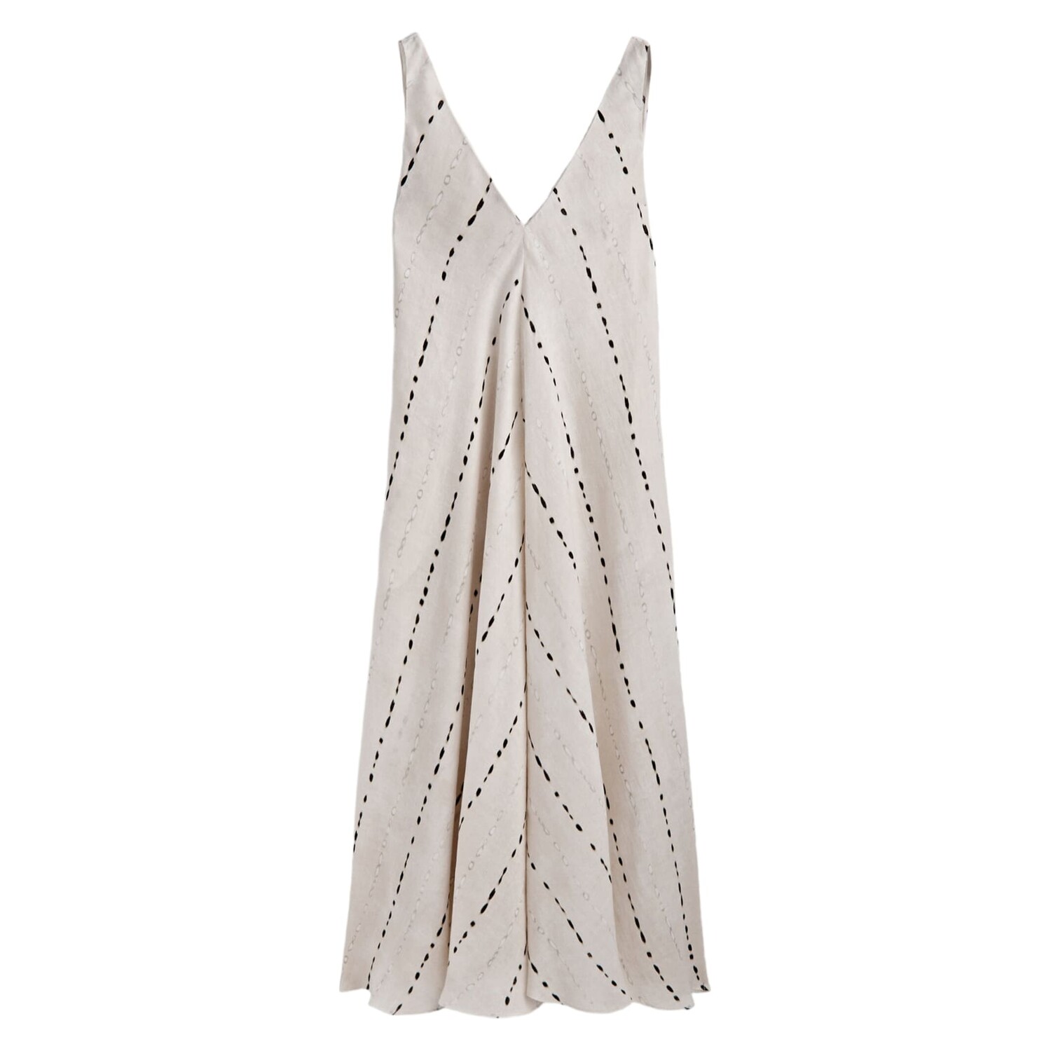 

Платье Massimo Dutti Strappy Midi With Polka Dot Print, белый