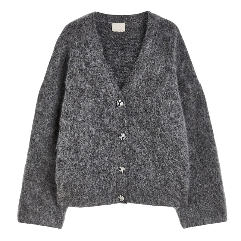 

Кардиган H&M Trend Mohair-blend, темно-серый меланж