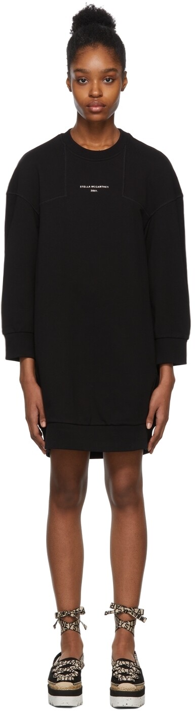 

Черное платье с металлическим логотипом 3D Stella McCartney
